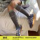 square houlest户外高弹力撞色骑行运动健身塑型显瘦长筒小腿袜女