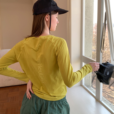 square houlest春季健身T恤女长袖防晒吸汗运动户外休闲百搭上衣