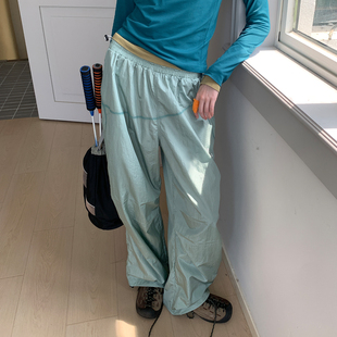 square houlest户外百搭山系徒步登山伞兵库宽松显瘦休闲长裤女