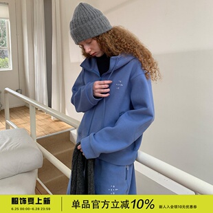 sqaure houlest冬保暖柔软开衫卫衣卫裤外套套装休闲运动两件套女