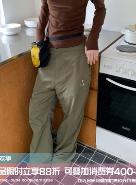 square houlest冬户外防水防风加绒保暖耐磨冲锋裤直筒休闲长裤女