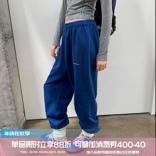 square houlest纯棉毛圈束脚运动裤宽松休闲百搭健身户外卫裤女