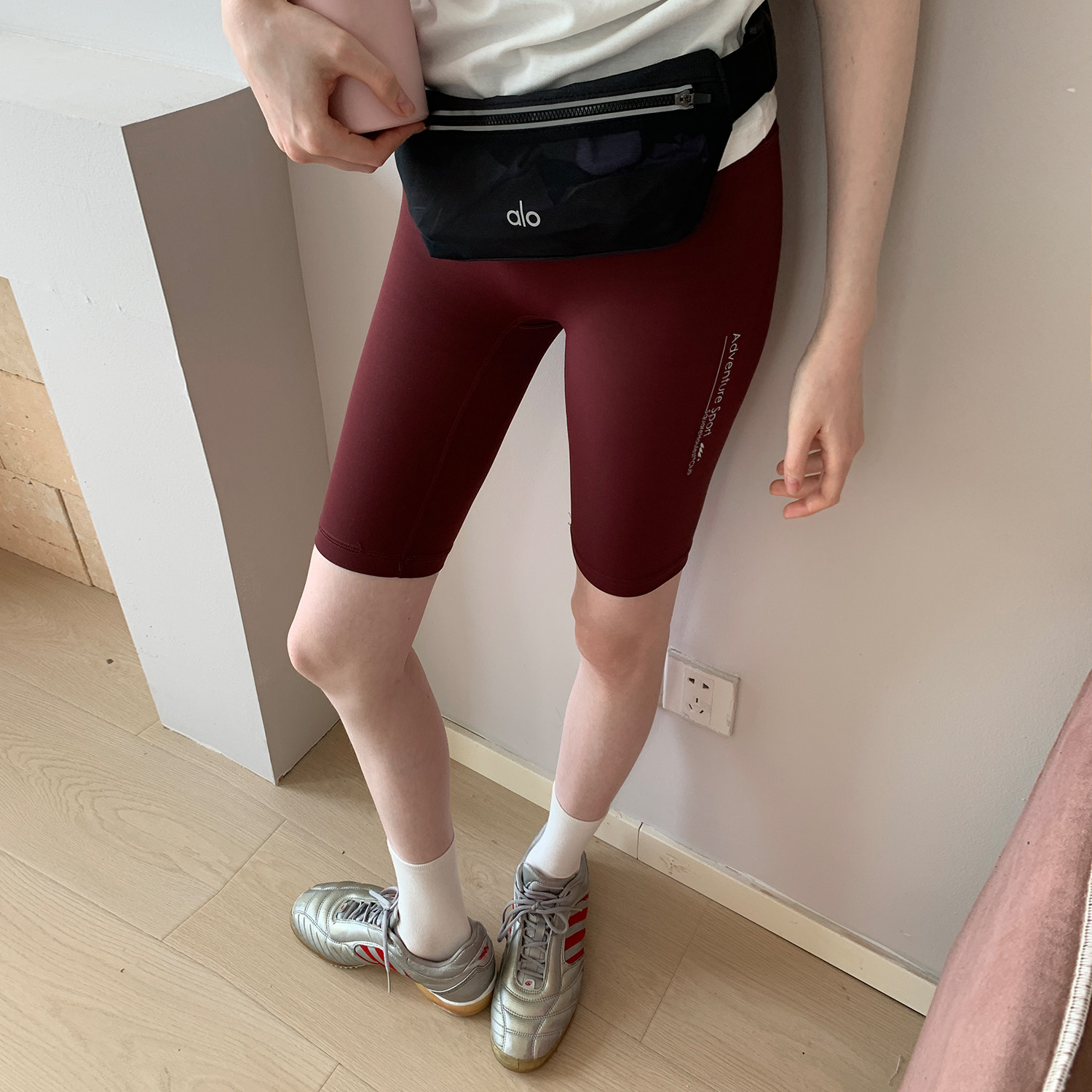 square houlest户外运动徒步登山收腹提臀塑形健身瑜伽五分短裤女