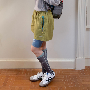 square houlest户外百搭轻薄透气速干运动健身宽松松紧腰短裤女