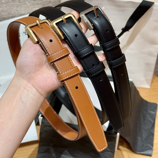 凯旋门新款真皮腰带女百搭针扣头层牛皮商务休闲时尚复古皮带