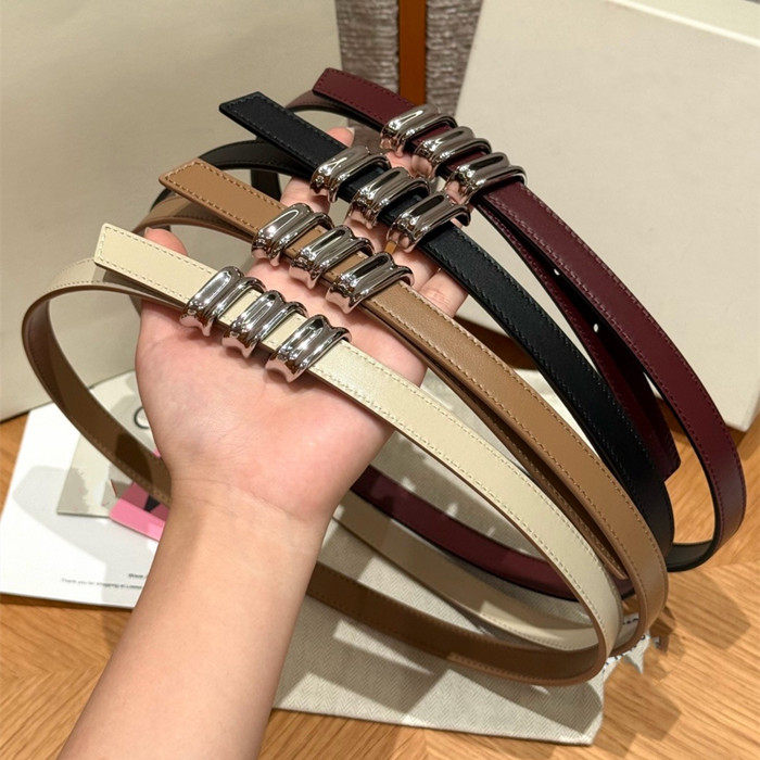XV头层牛皮双面细腰带女款多色