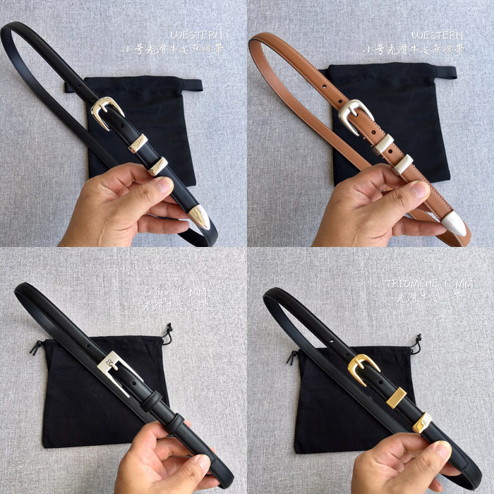 XV凯旋门女士真皮细腰带针扣百搭装饰头层牛皮皮带2025新款