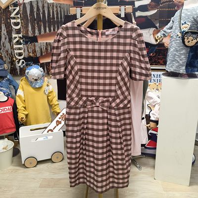 Roem/罗燕 成人夏款（大童可穿） 两色格子 淑女风 中长款 连衣裙