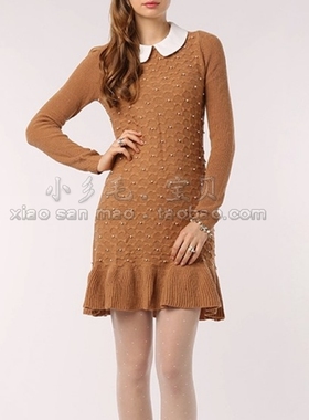 Roem 罗燕 女士冬款 钉珠 针织连衣裙 rcou24t01c