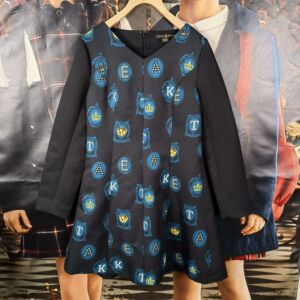 TeenieWeenie/小熊 成人女装 春秋款碎花logo V领长袖连衣裙