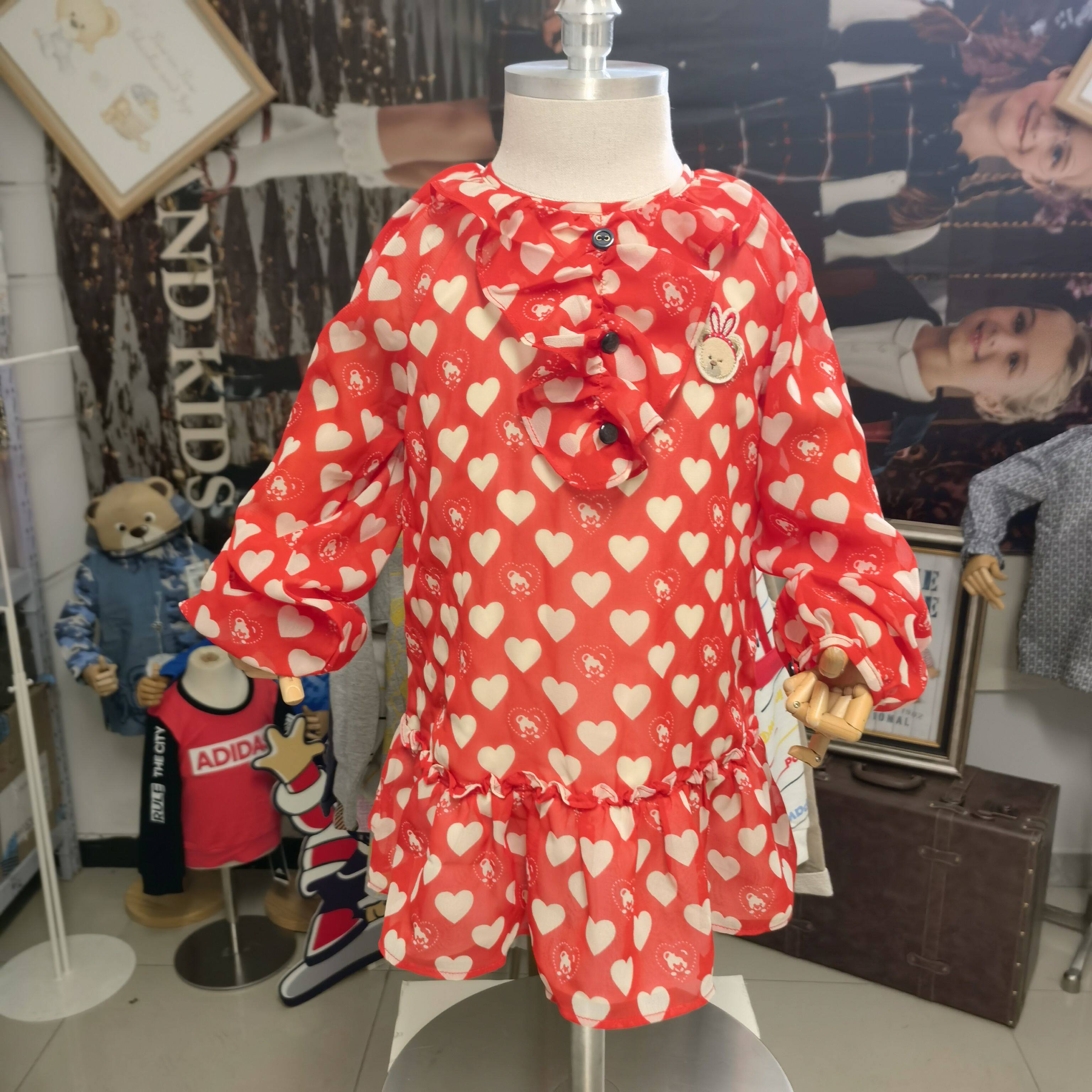 Paw in Paw /宝英宝 童装 女童春夏款 碎花裙摆 速干长袖 衬衫裙