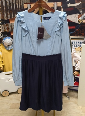 Roem/罗燕 成人女子春秋款 花边领 淑女风 假两件 连衣裙