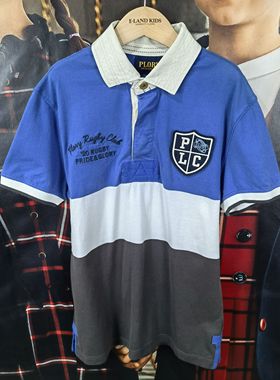 plory 成人男子夏款 纯棉拼色 翻领短袖 POLO衫