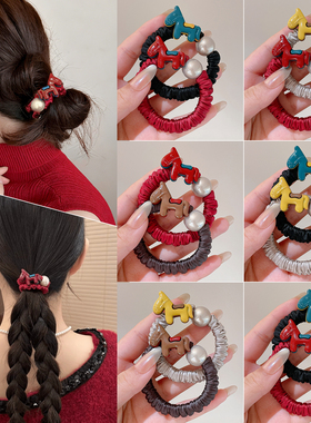 新年过年本命年马年红色小肠发圈2025新款头绳发绳皮筋女扎头头饰