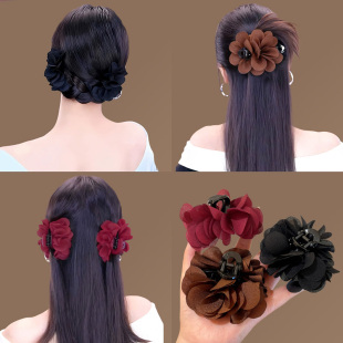 巨好看 高级感发夹后脑勺盘发夹子头饰 玫瑰花朵小抓夹女2026新款