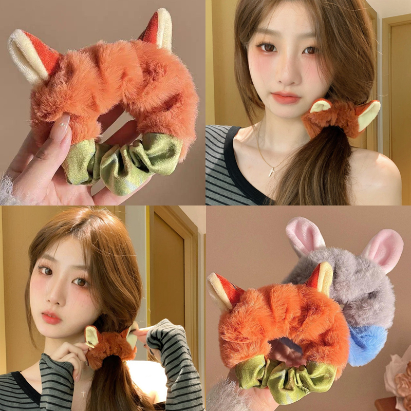 疯狂动物城朱迪尼克秋冬毛绒发圈头绳2025同款发绳皮筋大肠圈发饰