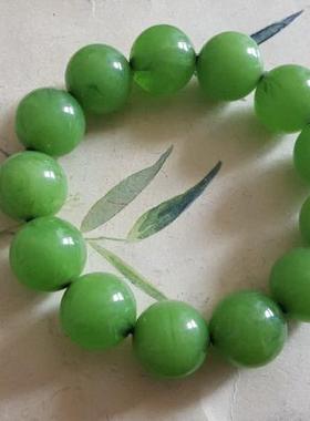 中东贵族波罗的海蜜蜡手串浅绿雪山水晶圆珠变光蓝色男女款特价