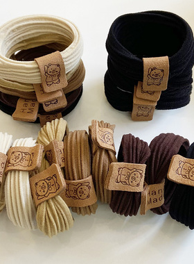 加粗高弹力无接缝小熊头绳皮筋女扎头发圈耐用高马尾头饰发绳皮套