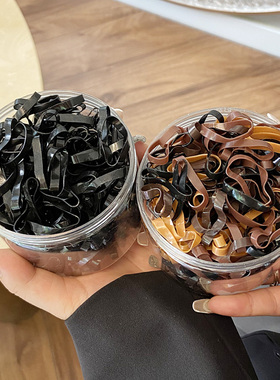 黑色加粗橡皮筋女扎头发大号皮套高弹力耐用头绳发圈不伤发橡胶圈