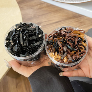 黑色加粗橡皮筋女扎头发大号皮套高弹力耐用头绳发圈不伤发橡胶圈