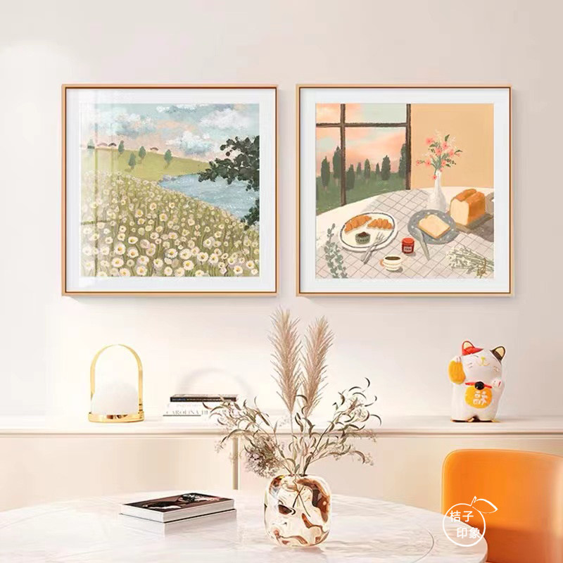 ins唯美小众餐厅装饰画民宿卧室挂画温馨家居壁画小清新玄关摆画