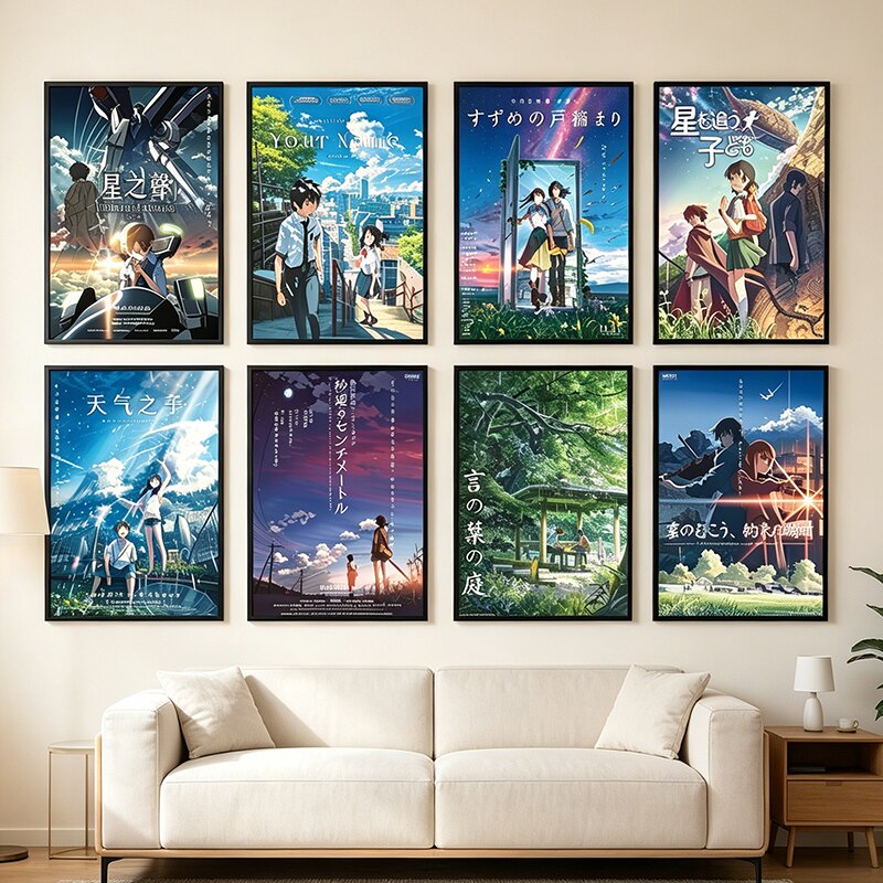 新海诚电影海报装饰画动漫你的名字挂画客厅沙发走廊过道宿舍壁画图片