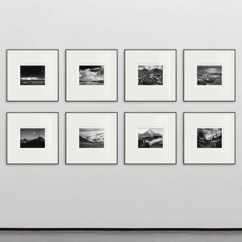 黑白艺术装饰画背景墙风景照片组合挂画高级感餐厅卧室画酒店民宿