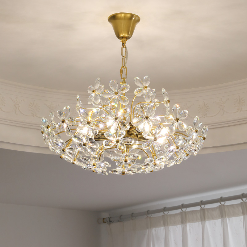 法式轻奢浪漫卧室水晶花吊灯