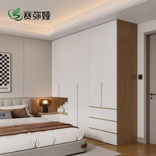 卧室衣柜带床头柜一体组合家用梳妆台转角侧边柜儿童大衣橱定制