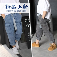 Mùa thu 2019 bé trai mới quần jeans trẻ em nước ngoài quần trẻ em nhỏ bé bé sơ sinh giản dị - Quần jean chân váy bò bé gái 