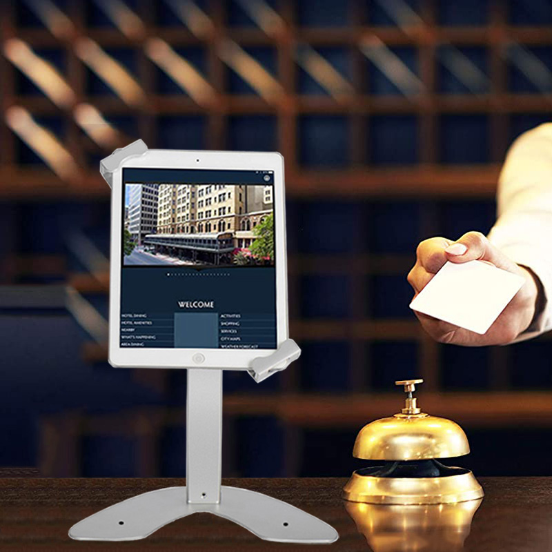 带锁桌面上可调节展示平板支架