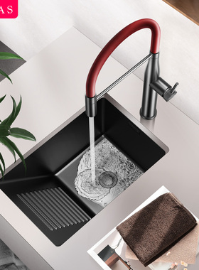 ASRAS阿萨斯304不锈钢纳米槽阳台洗手盆搓衣板洗衣池单盆洗衣槽