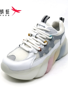REDDRAGONFLY/红蜻蜓时尚舒适透气耐磨厚底系带休闲鞋女QYB26219