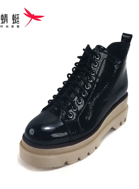 REDDRAGONFLY/红蜻蜓时尚英伦风舒适防滑耐磨系带短靴女QZB19241