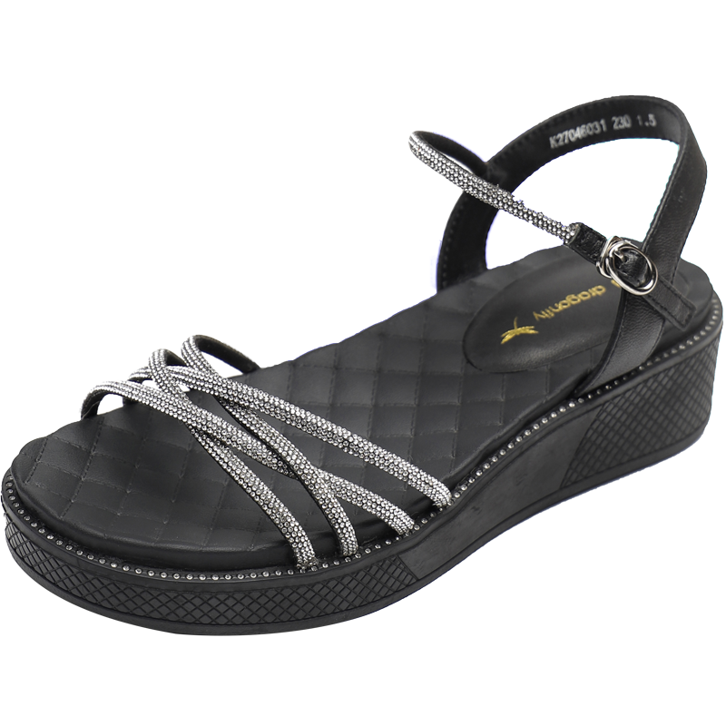 reddragonfly/红蜻蜓夏季厚底坡跟简约时尚风软底凉鞋女k2704603