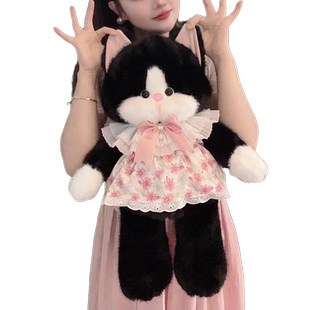 美盛匠新会跑步的猫咪包包毛绒公仔双肩包女生玩偶布娃娃生日礼物