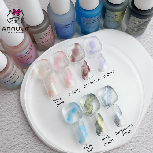 日本Annuum安纽美甲绸缎珠光晕染液Lucent Pearl Ink速干晕染胶