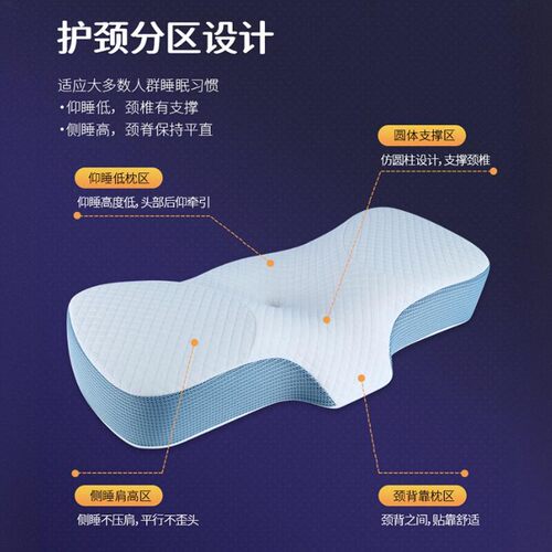 枕头护颈椎助睡眠人体工学睡觉颈椎枕防打呼噜修覆颈椎专用记忆枕