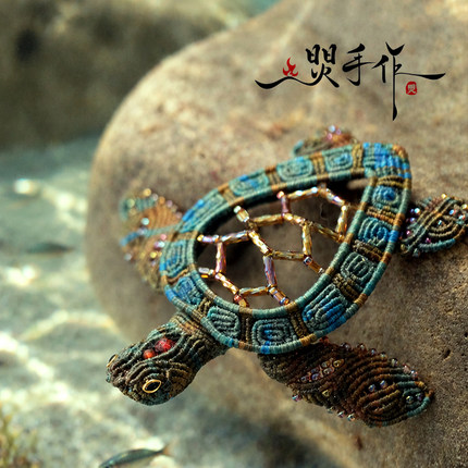 绳编海龟香囊材料包鳌游材料立体海龟香囊挂件段染蜡线海龟编织