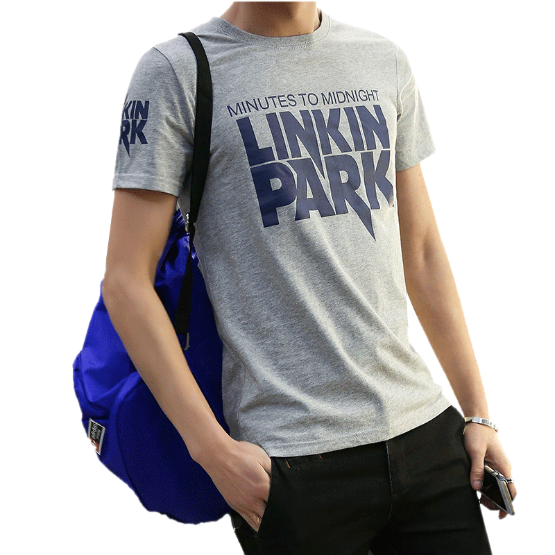 男士短袖T恤潮男装修身上衣服纯棉圆领印花体恤青少年半袖打底衫