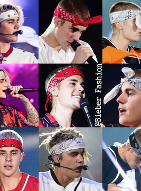 JustinBieber同款嘻哈头巾腰果花hiphop头巾街舞发带街头大方巾潮