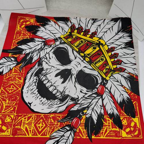 嘻哈方巾骷髅头八卦火焰男女大方巾约55*55厘米街舞头巾围巾纯棉