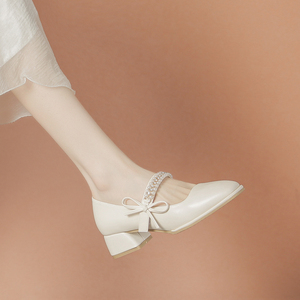 高跟鞋女春秋配裙子旗袍伴娘礼服法式单鞋夏仙女民国风玛丽珍女鞋