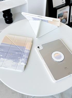 【3+Y折磁吸拆分】紫海油画ipadair7保护套pro11适用华为matepad13.2透明小米平板8iqoo2带笔槽oppo4壳vivo12