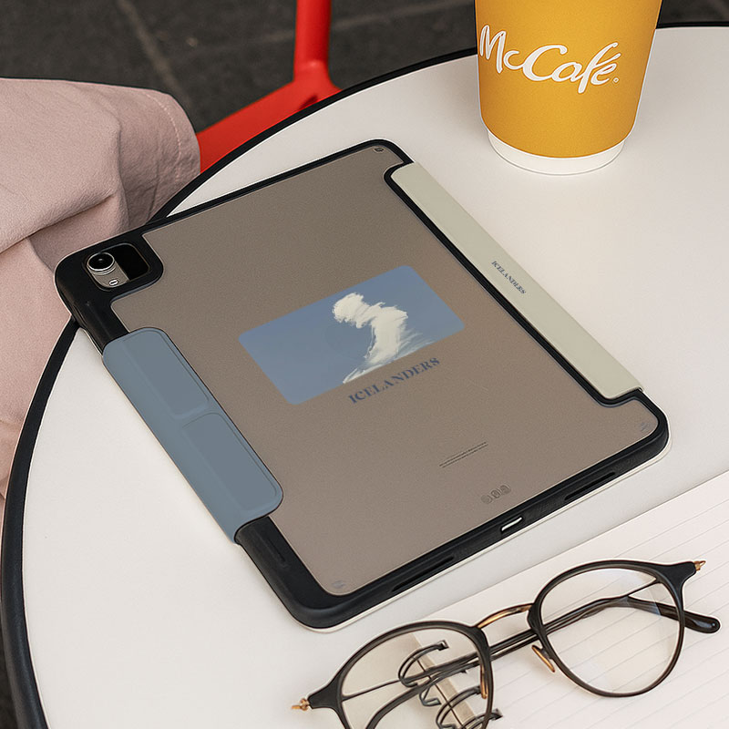 【3+Y折搭扣带笔槽】艺术ipadair7保护套适用华为matepad11.5s小米8pro11.2透明ins第11代6壳oppo5防弯12.1寸