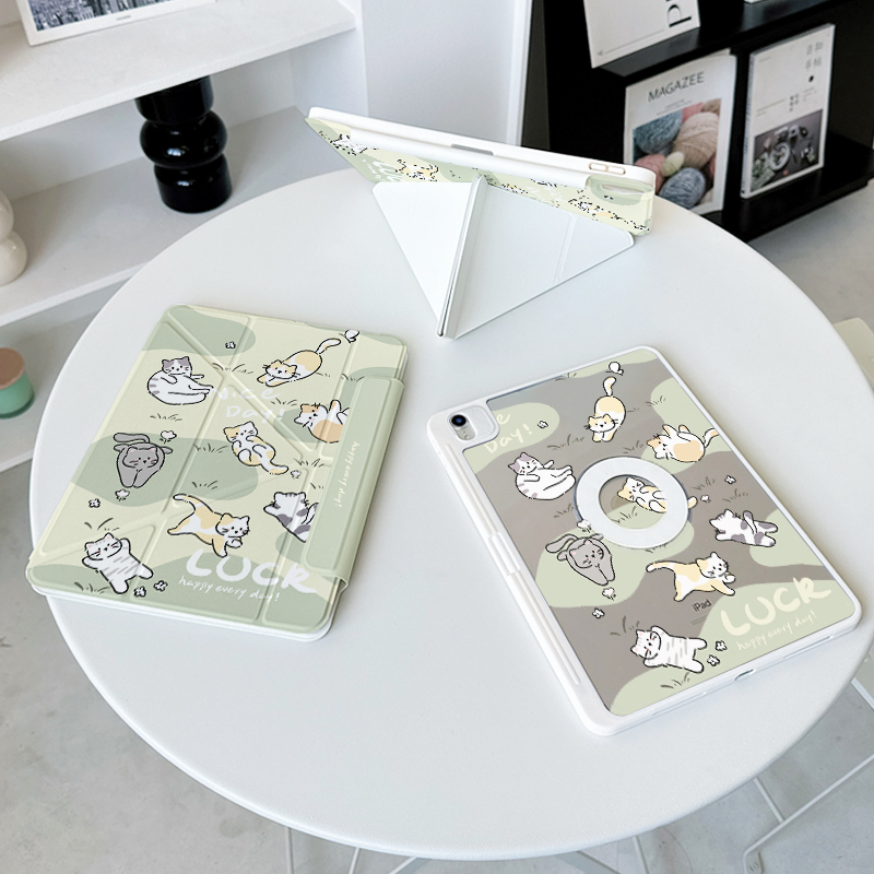 【3+y折磁吸拆分】猫咪适用ipadair7保护套2025第11代6华为matepad12.2小米8pro可爱vivo2带笔槽mini壳5oppo4