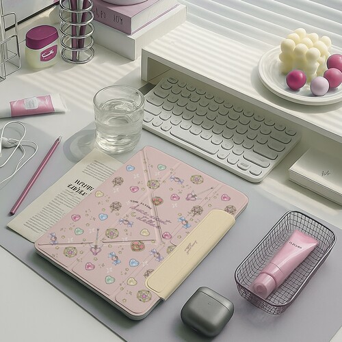 【3+y折磁吸拆分】美少女适用苹果ipadair7保护套第11代pro华为matepad12.2小米平板6防弯带笔槽壳vivo13粉色