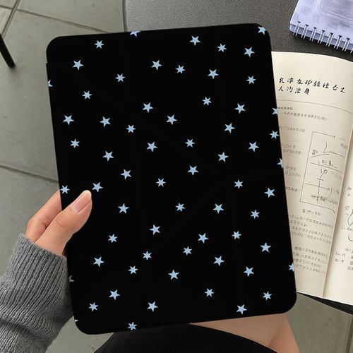 【3+y折百变搭扣】蓝色星星适用小米平板8pro第11代ipadair8保护套oppo5黑底13带笔槽华为matepad12.2壳11.5s