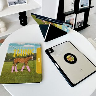 【3+Y折磁吸拆分】创意2026艺术马适用ipadair7保护套苹果第11代oppo5带笔槽华为matepad11.5s壳小米平板8pro