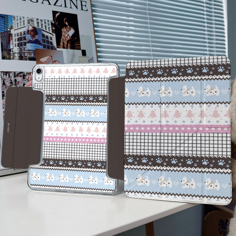 【3+Y折搭扣无笔槽】狗狗ipadair7保护套第11代适用华为matepad11.5s小米平板8pro11.2壳vivo4oppo5mini7英伦